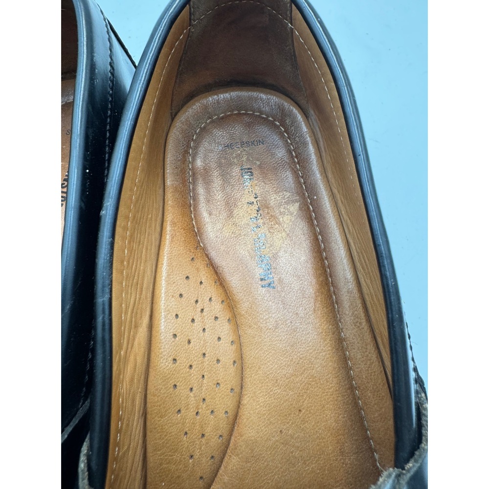 Johnston & Murphy Mens Black Leather Tassel Loafers 12 M Brazil 15-1095 - Picture 9 of 10
